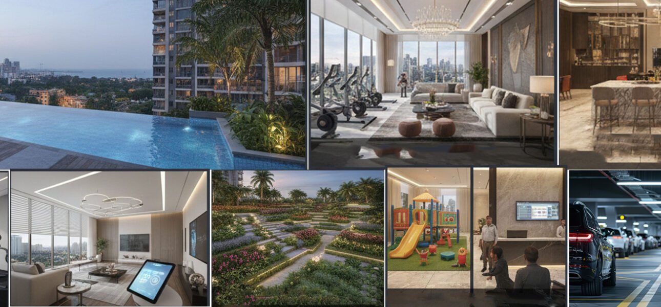 Mumbai luxury apartment with pool, gym, garden, and play area